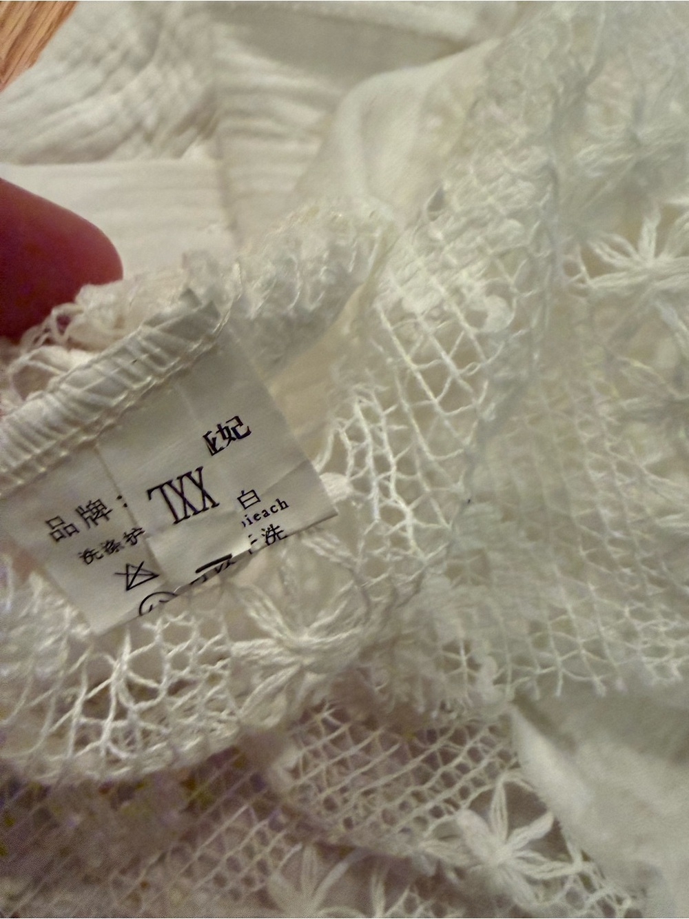 Women’s White Gauzy Lace Sleeve Button-Front Shirt Size XXL - Picture 7 of 9